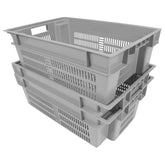Grey Vented Stack and Nest Container 24" x 16" x 8" - SN2416082221000