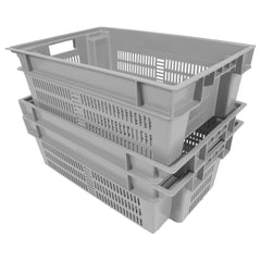 Grey Vented Stack and Nest Container 24" x 16" x 8" - SN2416082221000