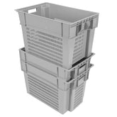 Grey Vented Stack and Nest Container 24"x16"x16" - SN2416162221000