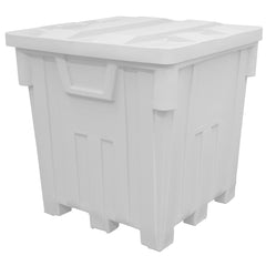 White Nesting Forklift Bin w/ Lid, 44"x44"x46" - TS4900WHITE