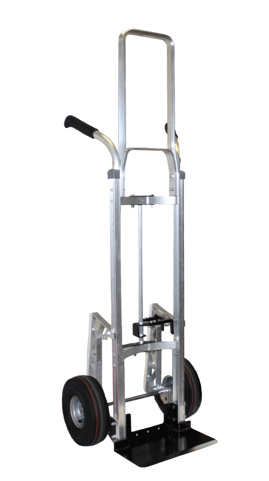 Double Grip Curved Back Hand Truck with Mini Keg Hook and Pneumatic Wheels