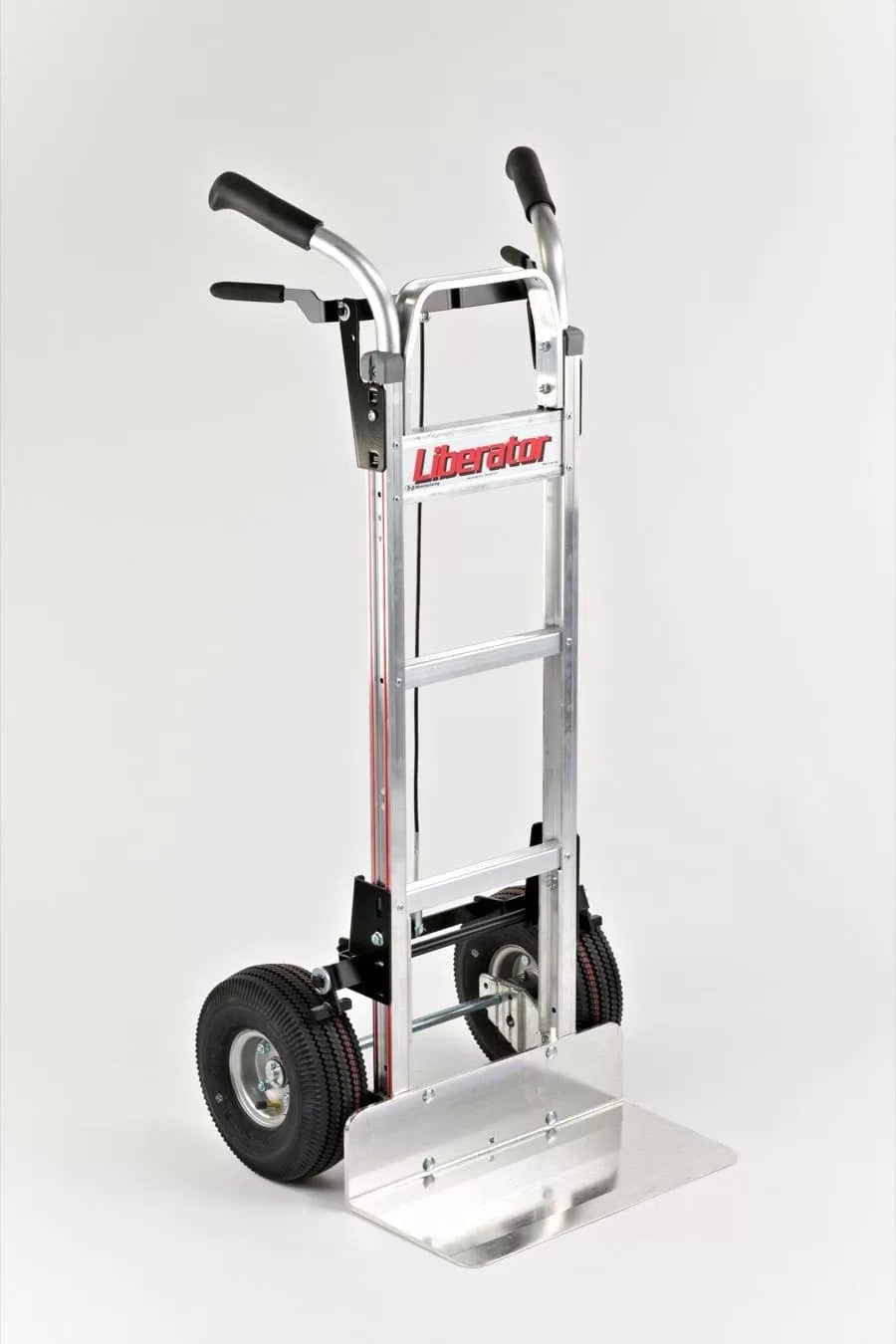 Double Grip Hand Truck with Tread Brake System and Pneumatic Wheels