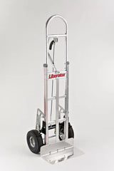 Straight Loop Vertical Grip Hand Truck with Tread Brake System and Pneumatic Wheels
