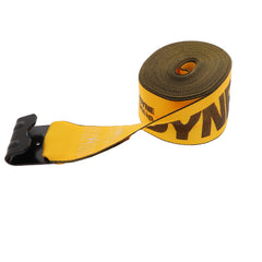 Kinedyne 4" by 35' Flat Hook Winch Strap showing 4-inch webbing and Kinedyne 1021 flat hook