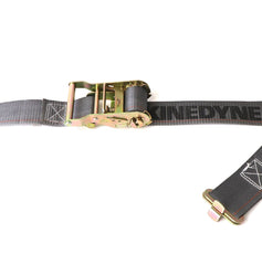 Kinedyne 2" by 16' Butterfly Logistic Ratchet Strap by Kinedyne showing ratchet, 1831 Series F butterfly fittings, and grey 4900G webbing