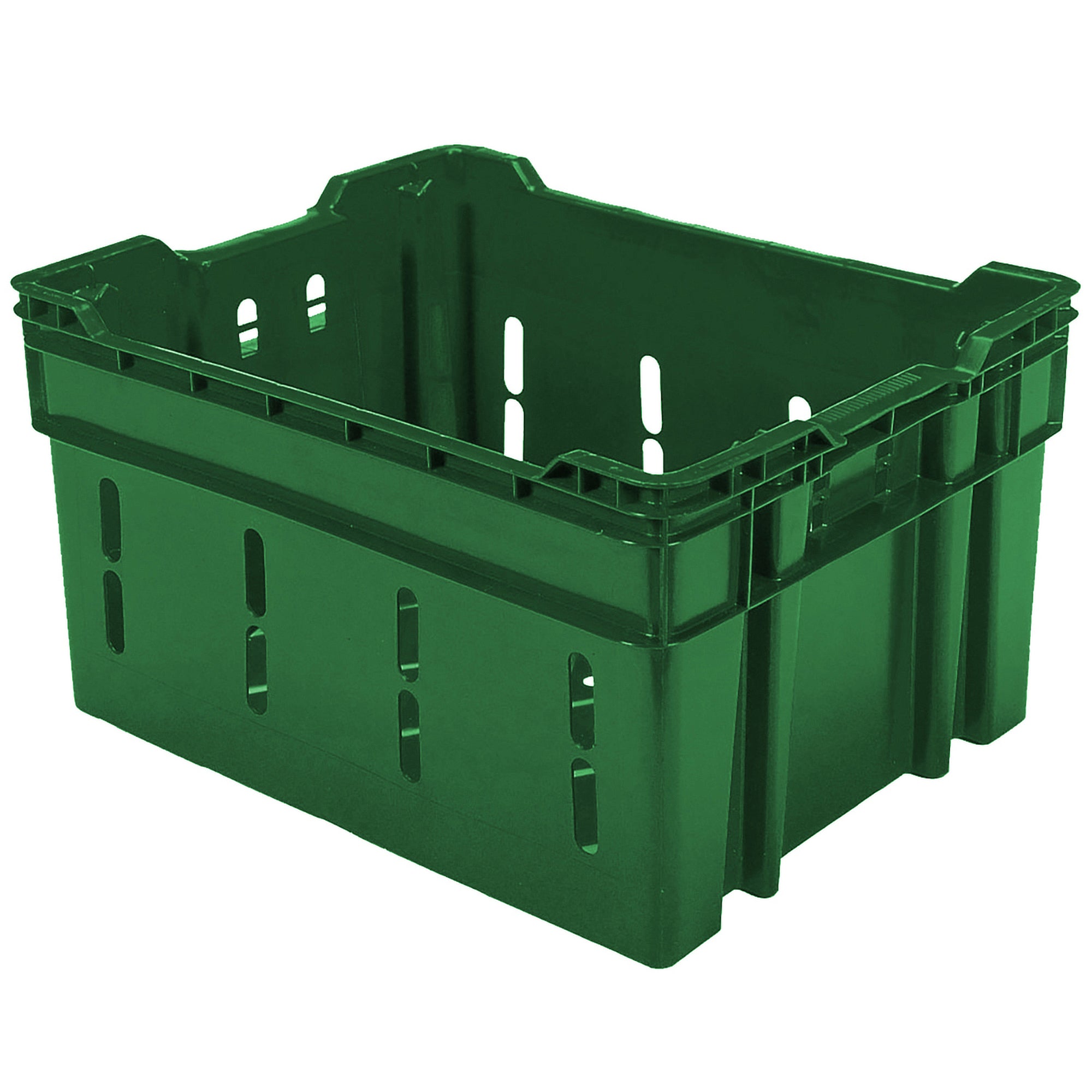 Green Ventilated Stack and Nest Container by FarrellPack