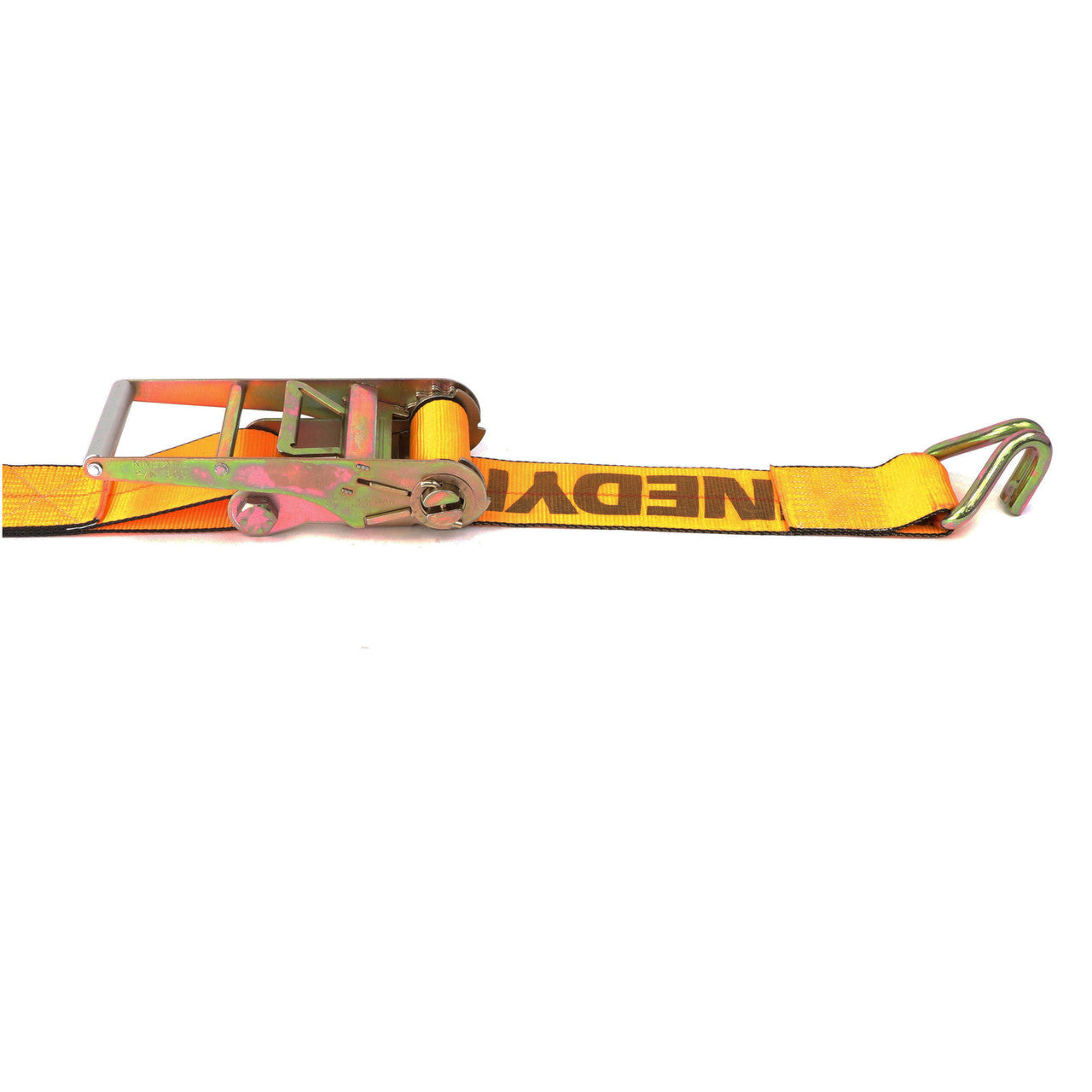 Kinedyne 4" by 27' Wire Hook Ratchet Strap by Kinedyne, heavy-duty 4-inch polyester webbing with wire hooks and long-handle ratchet