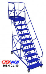 10 Step 50° Cantilever Mobile Ladder Stand, 28" overhang
