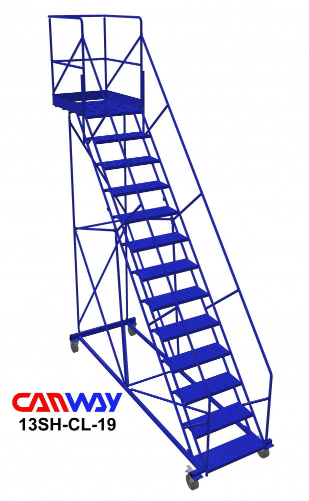 13 Step 50° Cantilever Mobile Ladder Stand, 38" overhang