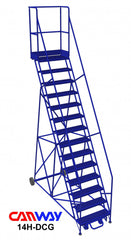 14 Step 60° Mobile Ladder Stand with Diamond Channel Grating