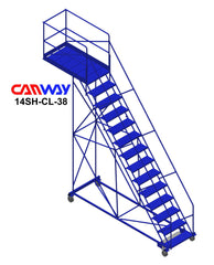 14 Step 50° Cantilever Mobile Ladder Stand, 38" overhang