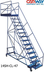 14 Step 50° Cantilever Mobile Ladder Stand, 47" overhang