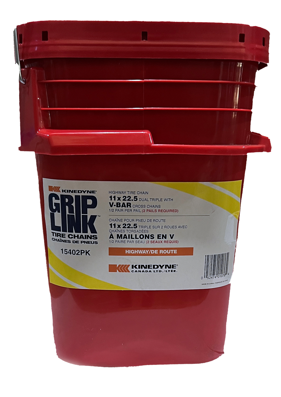 Kinedyne Grip Link 11 x 22.5 Dual-Triple V-Bar Cross Tire Chains by Kinedyne for heavy-duty truck and trailer traction