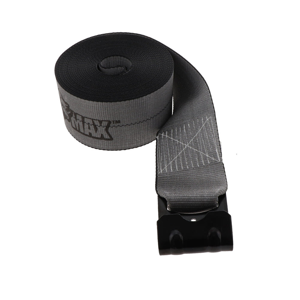 Kinedyne 4" by 30' Rhino MAX Flat Hook Winch Strap by Kinedyne, heavy-duty 4-inch polyester winch strap for industrial cargo securement