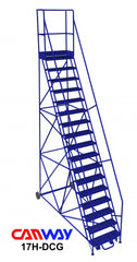17 Step 60° Mobile Ladder Stand with Diamond Channel Grating