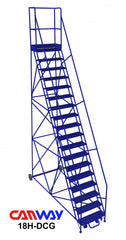 18 Step 60° Mobile Ladder Stand with Diamond Channel Grating