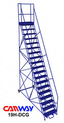 19 Step 60° Mobile Ladder Stand with Diamond Channel Grating