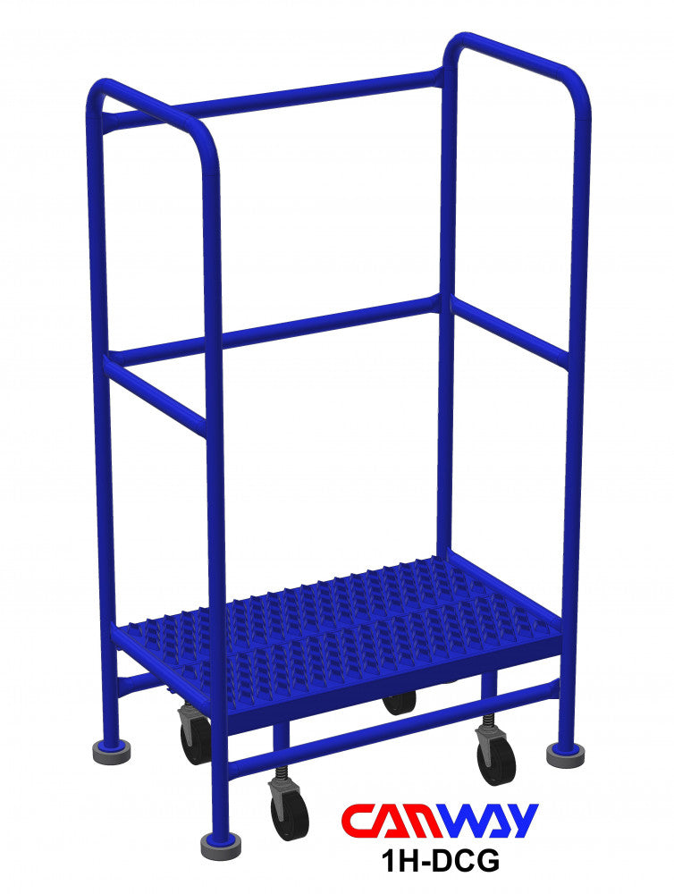 1 Step 60° Mobile Ladder Stand with Diamond Channel Grating