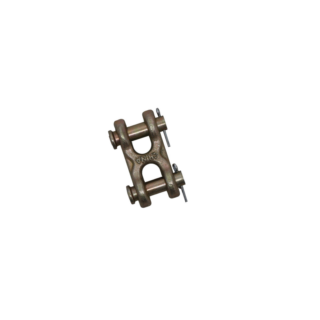 Kinedyne 3/8" Transport Grade 70 Twin Clevis by Kinedyne, forged carbon steel zinc finish, rated 6,600 lbs WLL