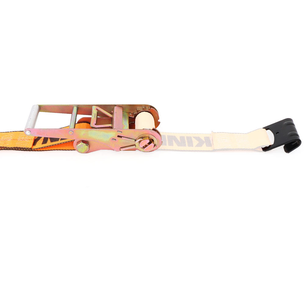 Kinedyne 3" Flat Hook Ratchet Strap Replacement Fixed End w/ Ratchet, industrial-grade replacement component by Kinedyne