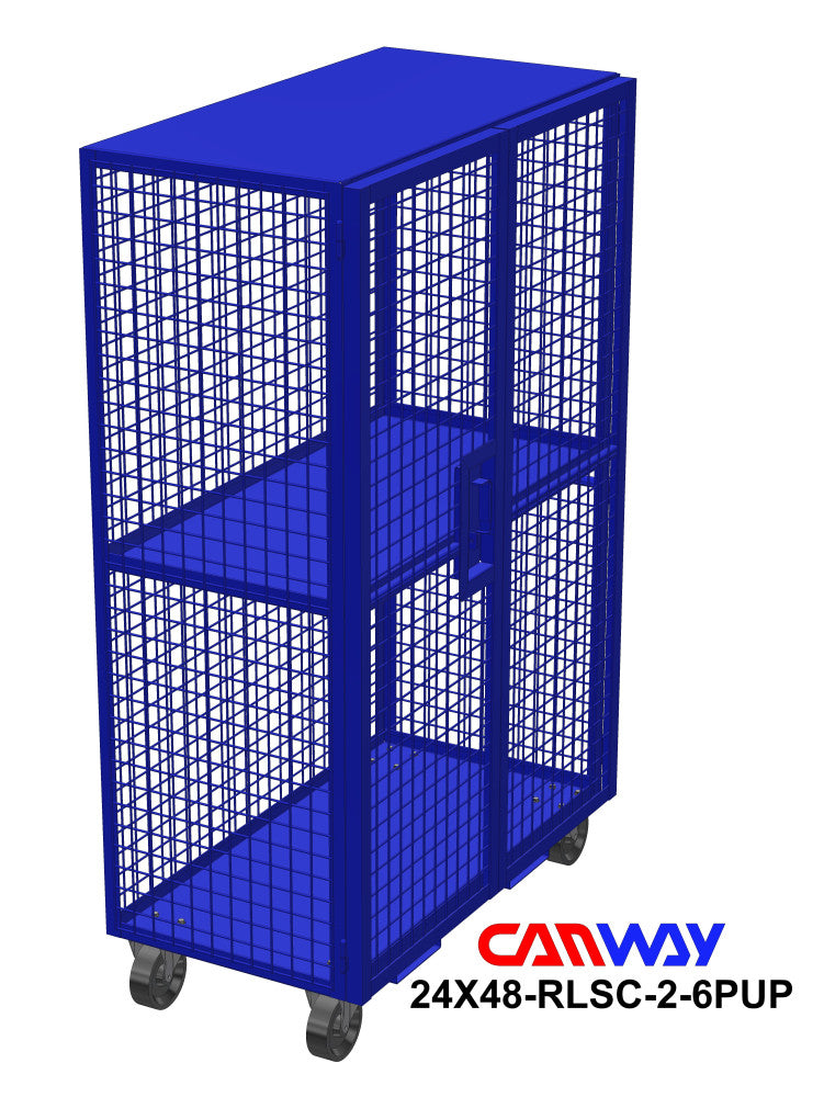 Rolling Lock-up Security Cart, Two Shelf