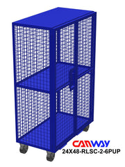 Rolling Lock-up Security Cart, Two Shelf