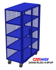 Rolling Lock-up Security Cart, Four Shelf