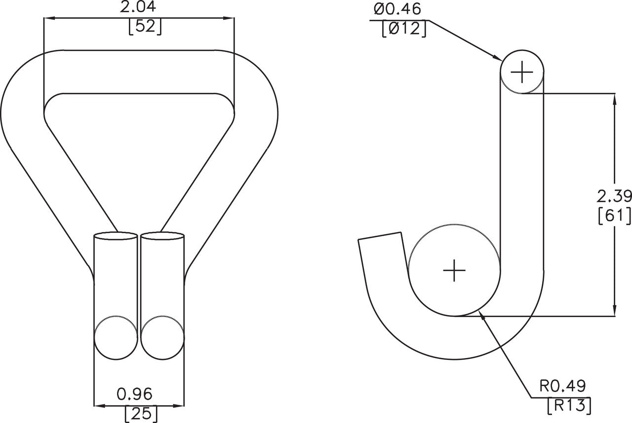 Kinedyne 2" Heavy-Duty Narrow Wire Hook by Kinedyne for 2-inch webbing, heavy-duty tie-down applications