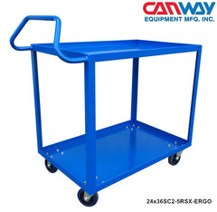 Service Cart Two Shelf with Ergonomic Handle