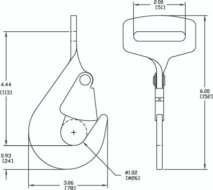 Kinedyne 2" Stainless Steel Twisted Snap Hook by Kinedyne, corrosion-resistant marine-grade snap hook for 2-inch webbing