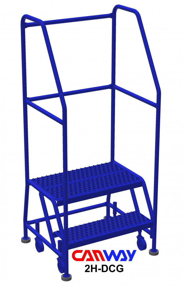 2 Step 60° Mobile Ladder Stand with Diamond Channel Grating