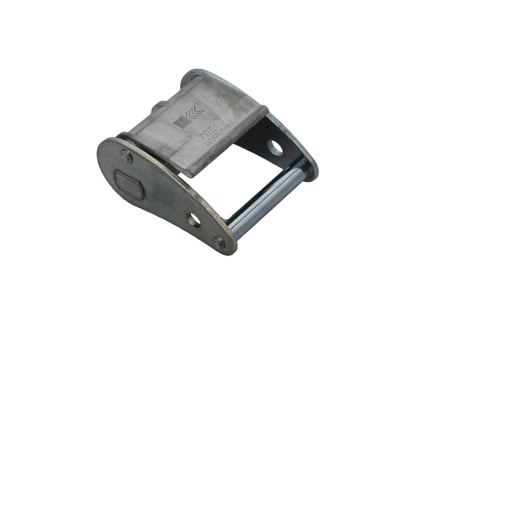 Kinedyne 2" Cam Buckle by Kinedyne showing diecast zinc alloy cam and webbing interface for industrial tie-down use