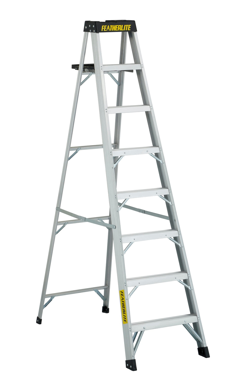FEATHERLITE 3408 8′ EXTRA-HEAVY DUTY ALUMINUM STEPLADDER