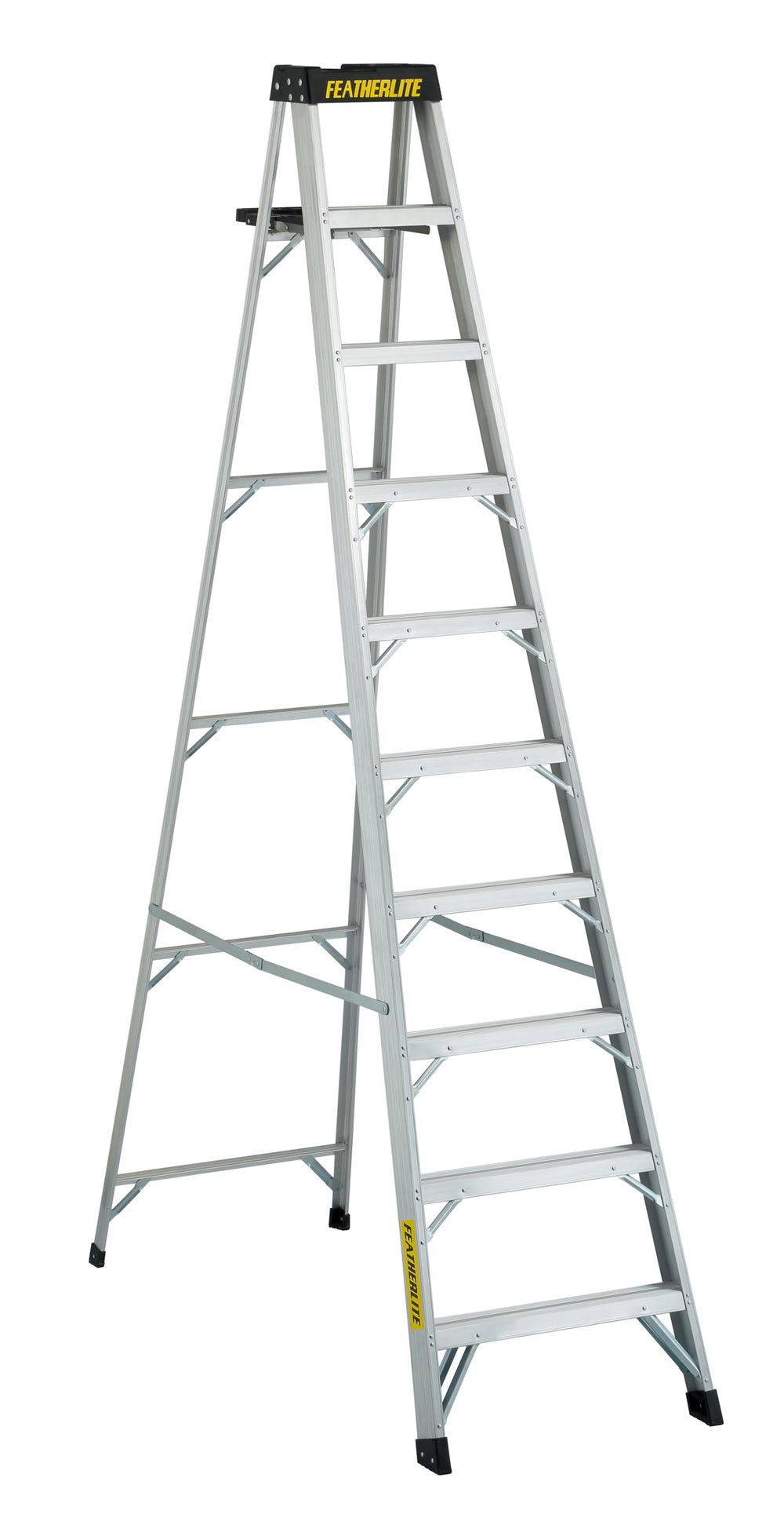 FEATHERLITE 3410 10′ EXTRA-HEAVY DUTY ALUMINUM STEPLADDER