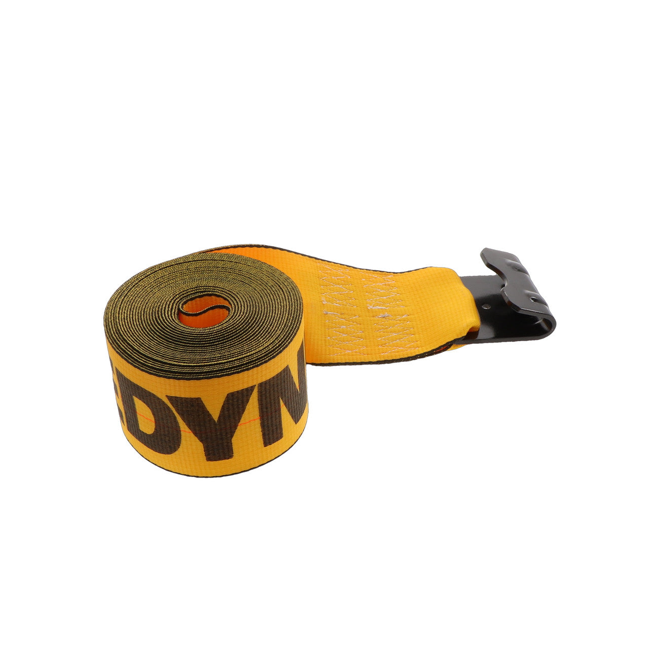 Kinedyne 4" by 50' Flat Hook Winch Strap by Kinedyne showing 50 ft webbing and Kinedyne 1021 flat hook
