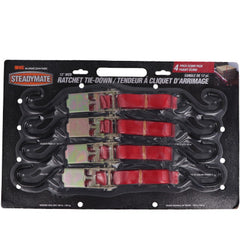 Kinedyne Package of 4 1" by 12' S Hook Ratchet Utility Straps