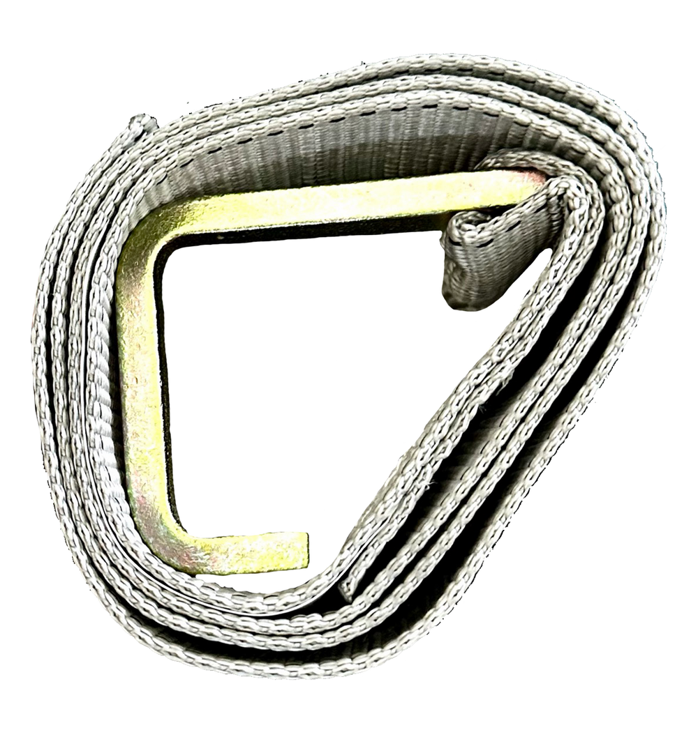 Kinedyne Roll Off Container 3" x 5' Winch Strap with high-strength webbing and sturdy hook for secure container transport