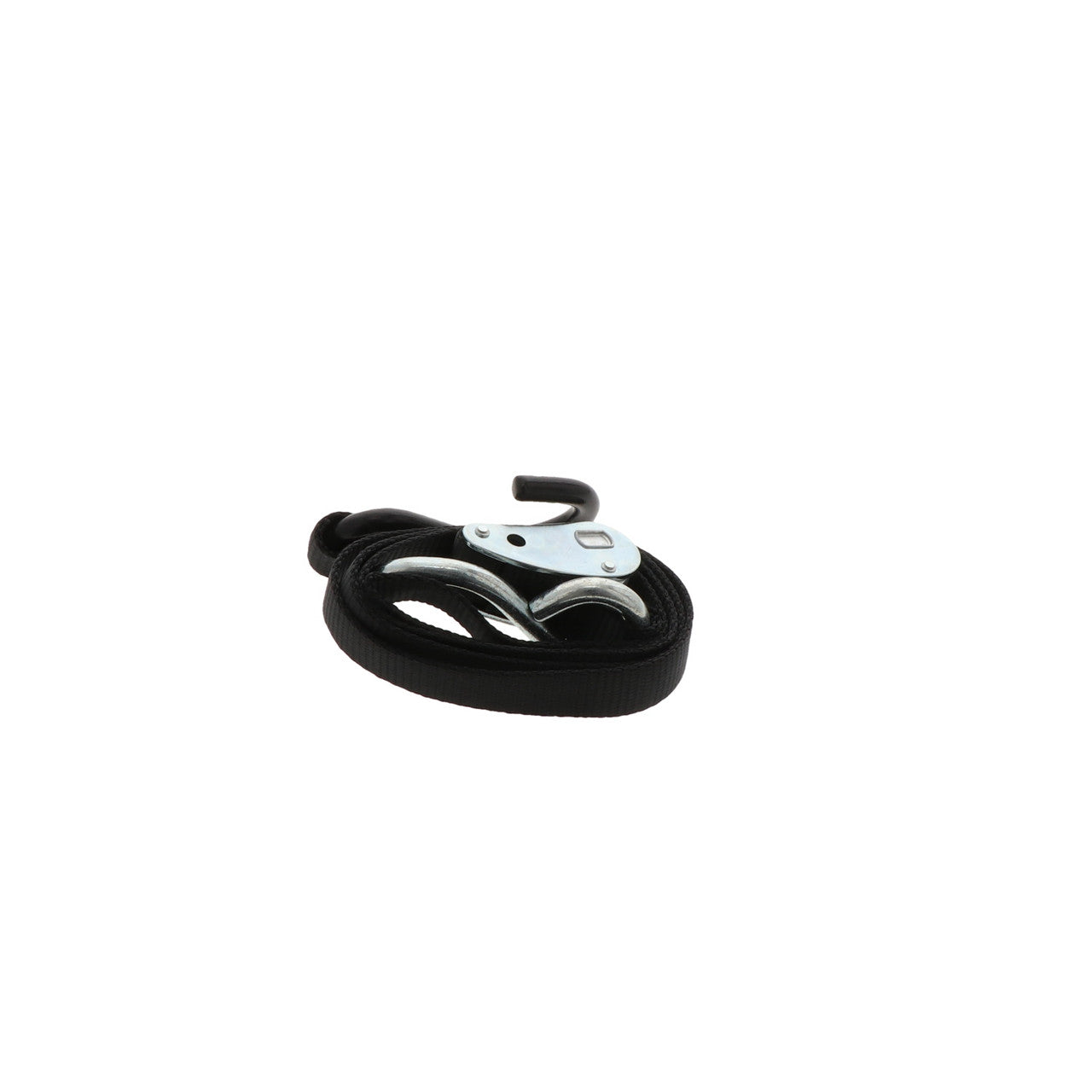 Kinedyne Pair of 1" by 5' S Hook Cam Buckle Straps showing 1-inch polyester webbing, cam buckles and vinyl-coated S hooks by Kinedyne