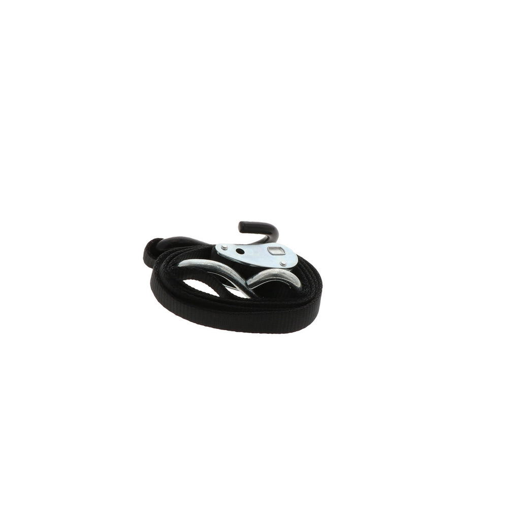 Kinedyne Pair of 1" by 5' S Hook Cam Buckle Straps showing 1-inch polyester webbing, cam buckles and vinyl-coated S hooks by Kinedyne