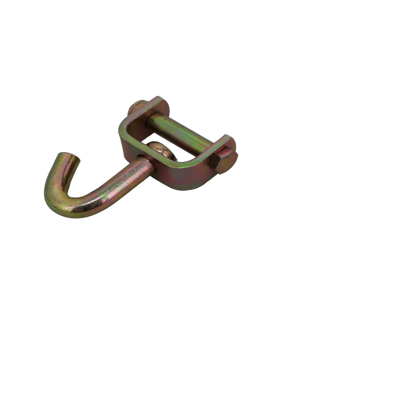 Kinedyne 4" Swivel J Idler Hook by Kinedyne for auto hauler grated floor anchoring, zinc-plated carbon steel