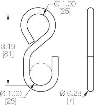 Kinedyne 1" Vinyl Coated S Hook by Kinedyne for industrial tie-down and cargo restraint applications