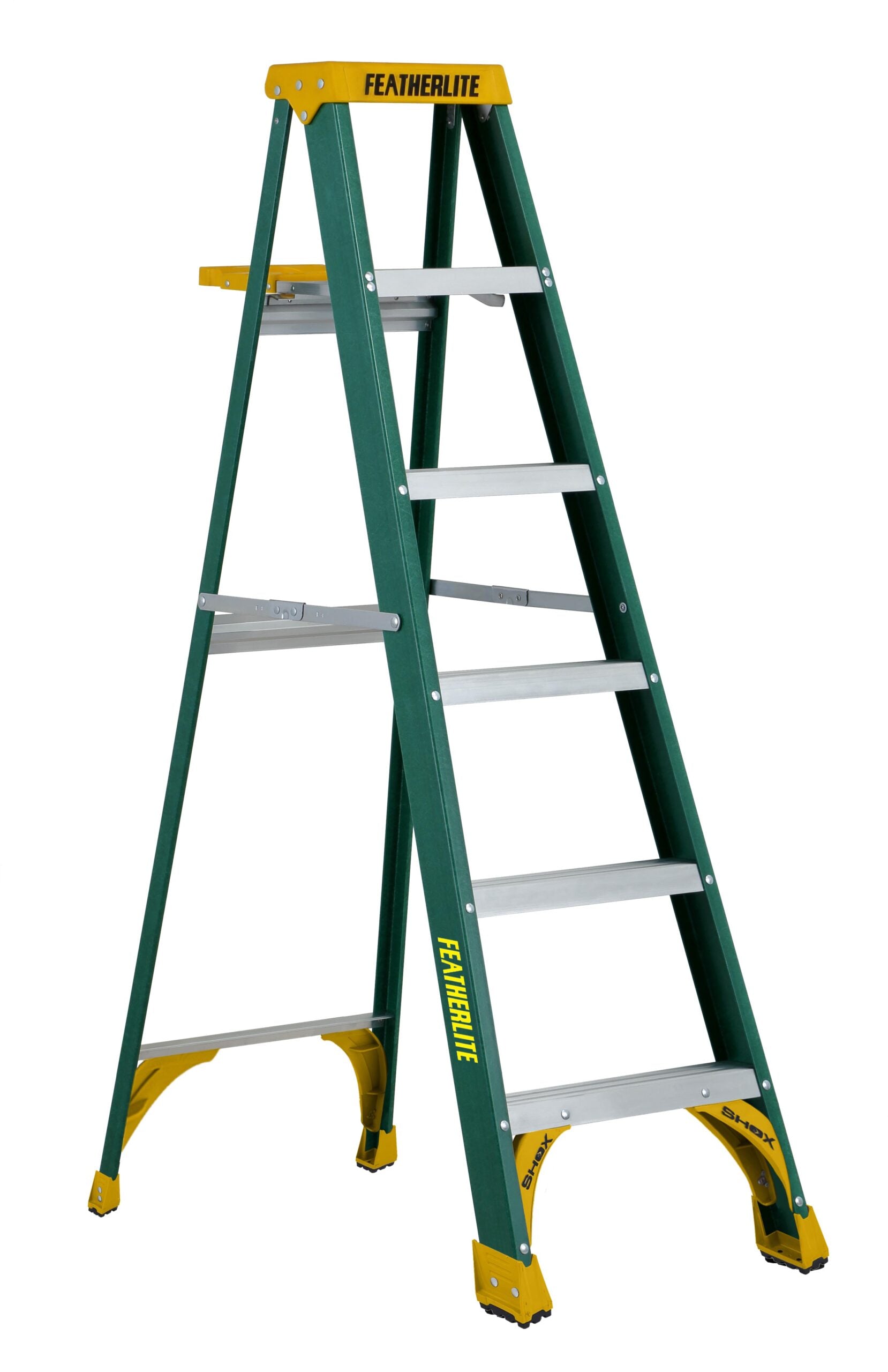 FEATHERLITE 5806 6′ MEDIUM DUTY FIBERGLASS STEPLADDER