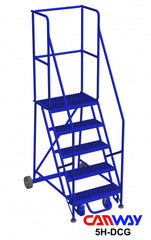 5 Step 60° Mobile Ladder Stand with Diamond Channel Grating