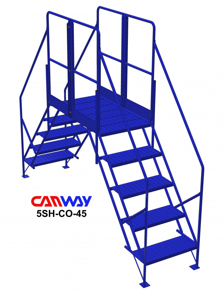 5 Step 50° Safety Angle Crossover Ladder