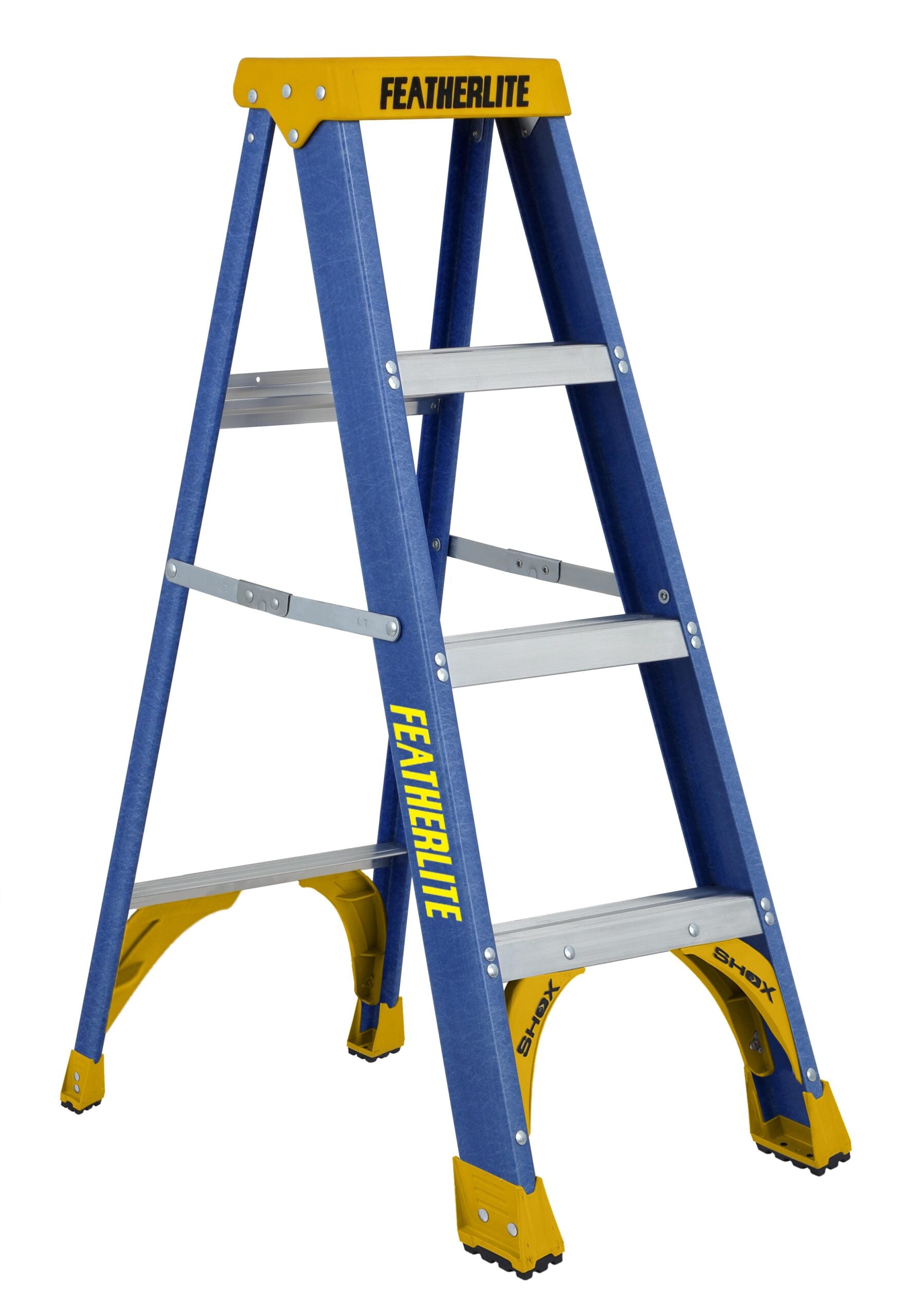 FEATHERLITE 6304 4′ HEAVY DUTY FIBERGLASS STEPLADDER
