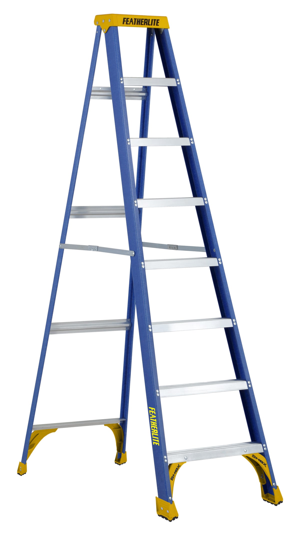 FEATHERLITE 6308 8′ HEAVY DUTY FIBERGLASS STEPLADDER