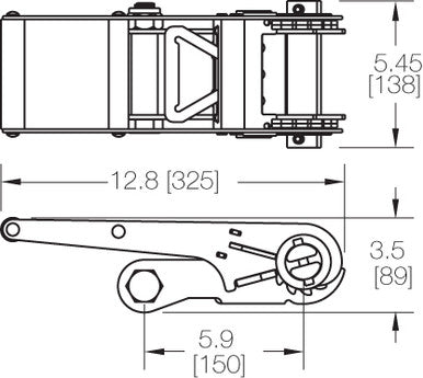 Kinedyne 3" Long Handle Ratchet