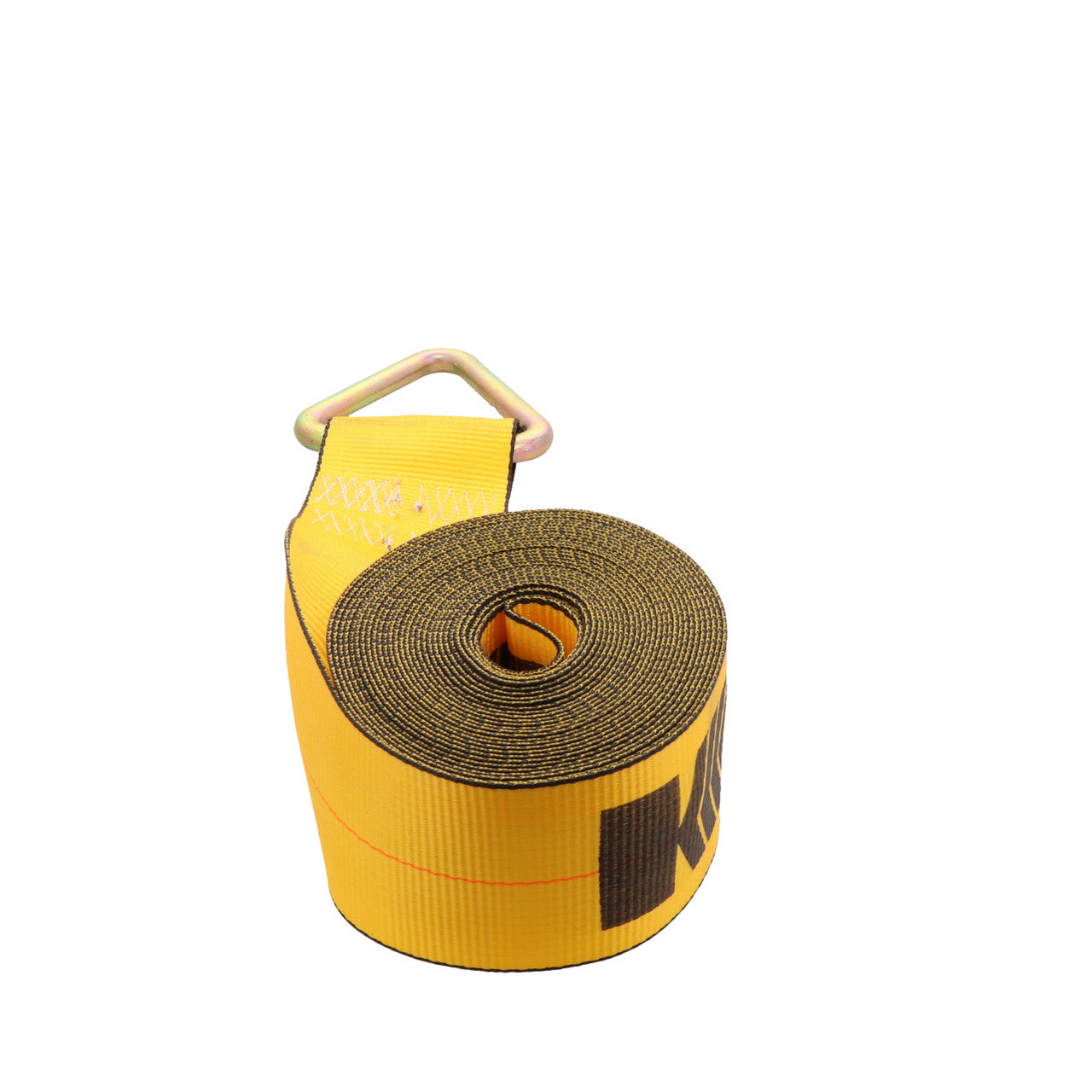 Kinedyne 4" by 30' Delta Ring Winch Strap by Kinedyne, heavy-duty 4-inch polyester tie-down strap for industrial cargo securement