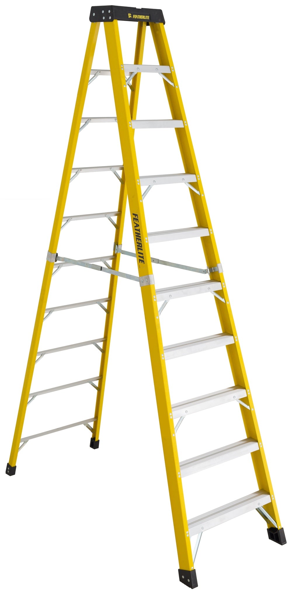 FEATHERLITE 6410 10′ EXTRA-HEAVY DUTY FIBERGLASS STEPLADDER