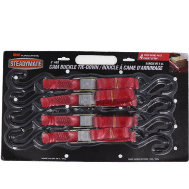 Kinedyne Package of 4 1" by 6' S Hook Cam Buckle Utility Straps
